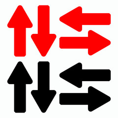 Red and black arrow icon vector