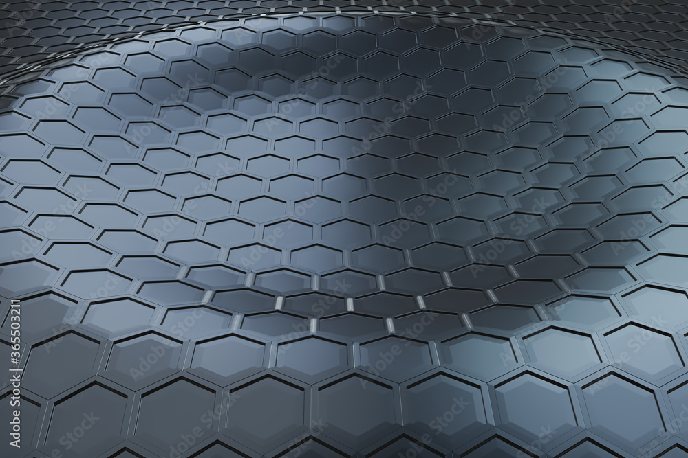 Poster futuristic technology wave hexagon pattern modern background 3d rendering