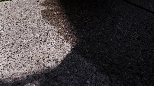 Water Drying on Concrete Surface in Time Lapse