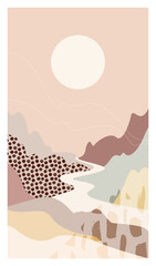 Abstract mountain landscape river scenery a vector
