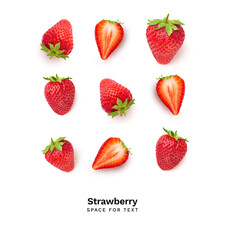 Strawberries isolated on white background