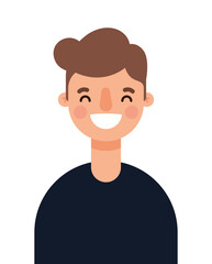 Avatar man cartoon smiling design, Boy male person people human social media and portrait theme Vector illustration