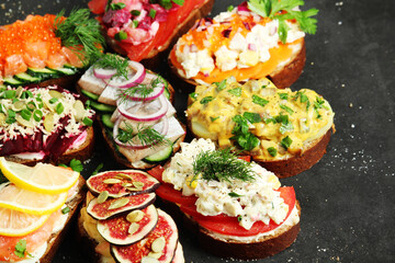Smorrebrod is a traditional Scandinavian open-faced sandwich