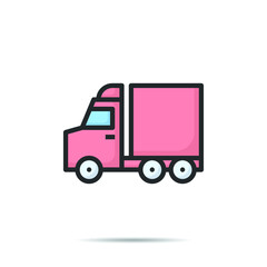 Truck   icon line logo  vector illustration 