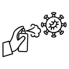 Coronavirus Prevention Spray Concept Vector Icon Design, Living Space Sanitizing and Disinfecting Symbol on White background 