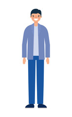 Avatar man cartoon smiling design, Boy male person people human social media and portrait theme Vector illustration