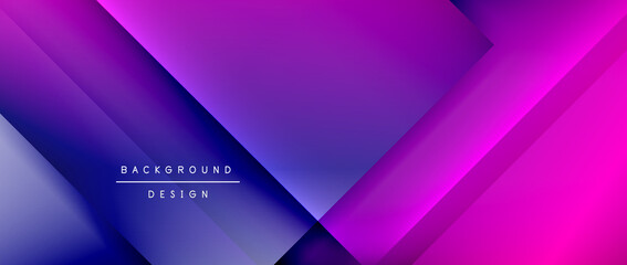 Square shapes composition, fluid gradient geometric abstract background. 3D shadow effects, modern design template