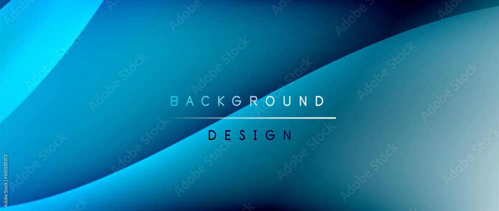 Aufkleber fluid gradient waves with shadow lines and glowing light effect, modern flowing motion abstract back