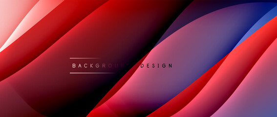 Fluid gradient waves with shadow lines and glowing light effect, modern flowing motion abstract background for cover, placards, poster, banner or flyer