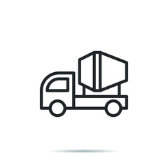 Cement Truck  icon line logo vector illustration 