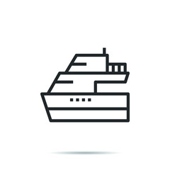 Ferry boat  icon line logo vector illustration 