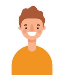 Avatar man cartoon smiling design, Boy male person people human social media and portrait theme Vector illustration