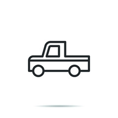 Pickup car icon line logo vector illustration 