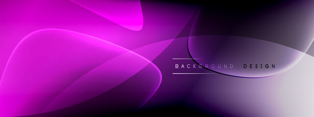 Vector abstract background - liquid bubble shapes on fluid gradient with shadows and light effects. Shiny design template for text