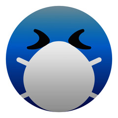 Emoticon 17 utilizando mascarilla protectora contra el coronavirus (covid-19).