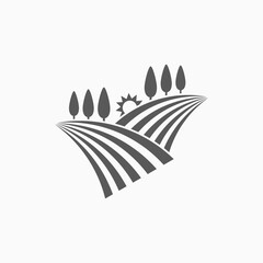 farm field icon, field vector, lea illustration © musmellow