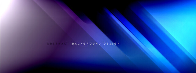 Motion concept neon shiny lines on liquid color gradients abstract backgrounds. Dynamic shadows and lights templates for text