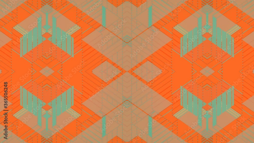 Poster seamless and colorful 3d motion graphics. kaleidoscopic loop animation. 4k, uhd
