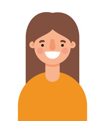 Avatar woman cartoon smiling design, Girl female person people human and social media theme Vector illustration