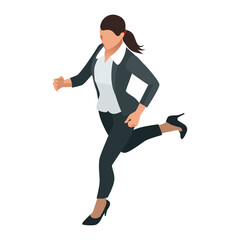 Isometric Business women stylish isolated on white. Business ladies, business woman character pose