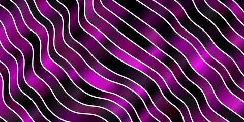 Dark Pink vector background with lines. Brand new colorful illustration with bent lines. Pattern for ads, commercials.