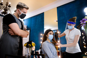 Beauty saloon during coronavirus pandemic