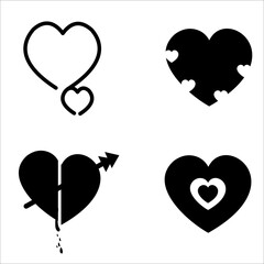 illustration of black heart shape icon
