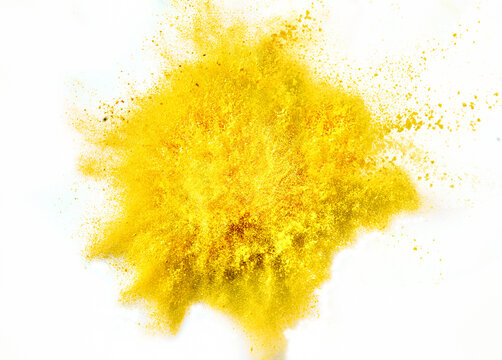 Explosion Of Dry Yellow Paint