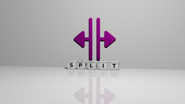 3D illustration of split graphics and text made by metallic dice letters for the related meanings of the concept and presentations. background and croatia