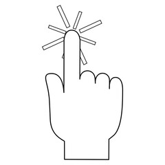Finger click icon isolated on white background. Trendy flat finger click icon for web site, app, label, banner, sticker, design template and logo. Business concept, vector illustration