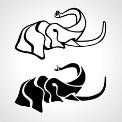 Elephant head abstract. Elephant zoo logo vector