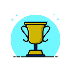 Winner Trophy Tournament Champion Symbol Cartoon. Winner Competition Icon Vector Illustration