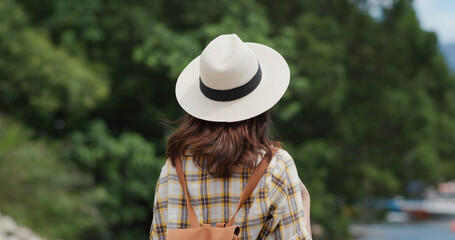 Travel woman look at the sea