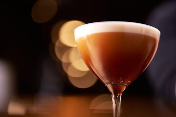 Espresso Martini Cocktail on Bar