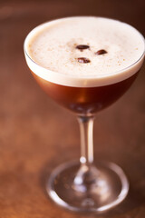 Espresso Martini Cocktail on Bar