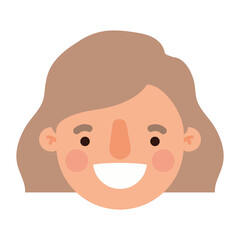 head woman cartoon smiling design, Girl female person people human and social media theme Vector illustration