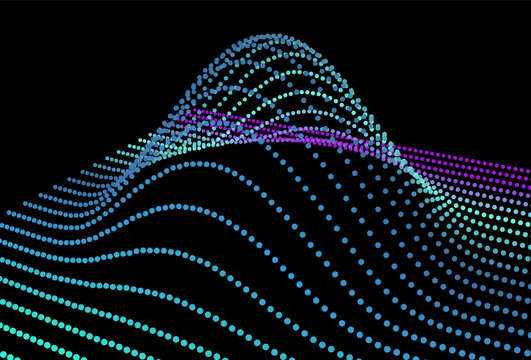 Data slice in the volume function of point data. Three-dimensional flow information. The bulge of the mountain science.