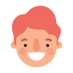 head man cartoon smiling design, Boy male person people human social media and portrait theme Vector illustration