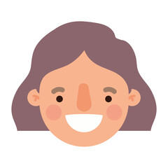 head woman cartoon smiling design, Girl female person people human and social media theme Vector illustration