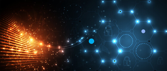 Obraz premium Cybersecurity and information or network protection. Future technology web services for business and internet project