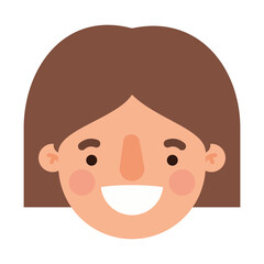 head woman cartoon smiling design, Girl female person people human and social media theme Vector illustration