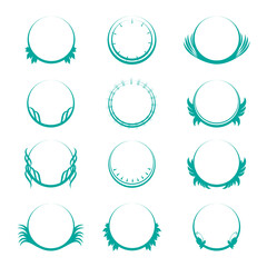 Crest logo set isolated on white background. Collection of trendy crest logo for web site, emblem, decoration and design template. Creative art concept, vector illustration