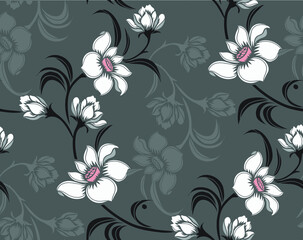 Flower motif drawing with flower