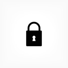 Lock vector icon , lorem ipsum Flat design