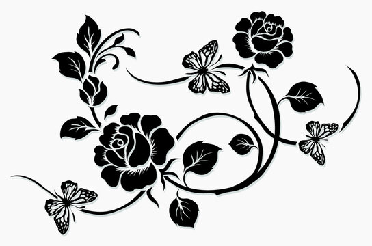 Free Flower Stencil Art Designs, Floral Vectors - FreePatternsArea