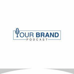 Podcast Logo Design Vector Illustration