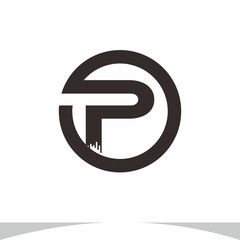 P Initial Paint Logo Design Vector