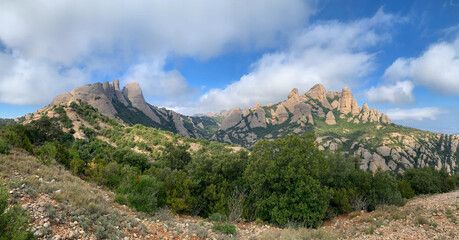 Fototapeta na wymiar mountain landscape with blue sky panorama