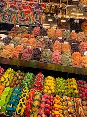Candy stall at market in spain