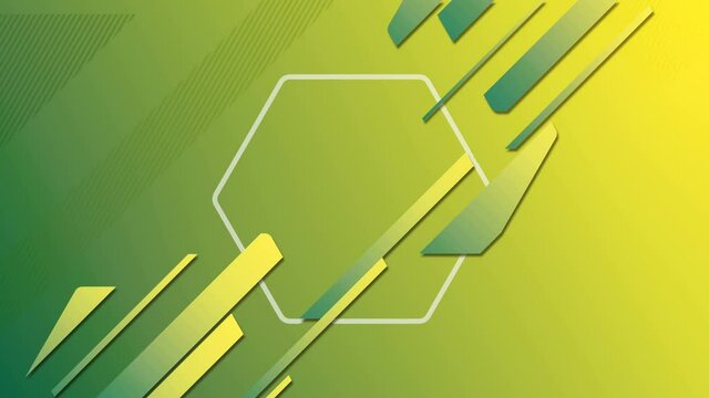 Reveal hexagon badge with alpha matte. Motion graphics. 3D render loop animation